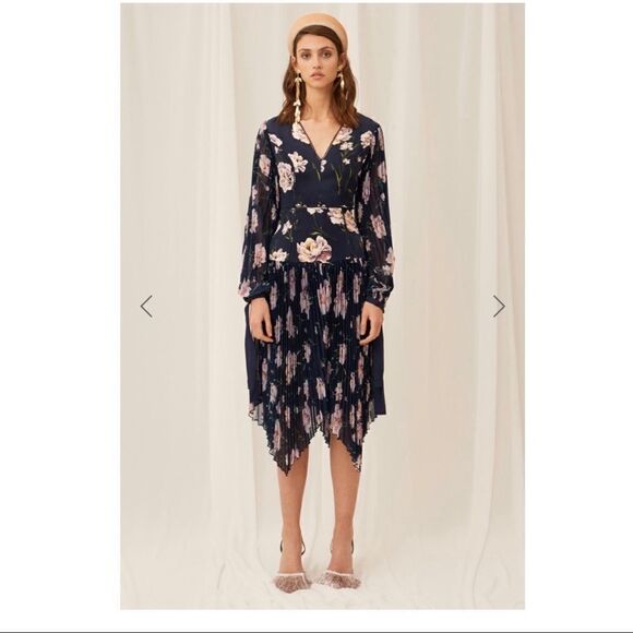 NEW Keepsake Nobody Midi Dress Midnight Gardenia - Picture 2 of 4